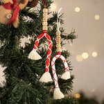 Personalized Handmade Sweets Cane Decoration with Card Christmas Gift for Family Friend