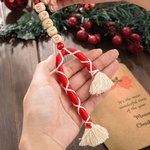Personalized Handmade Sweets Cane Decoration with Card Christmas Gift for Family Friend
