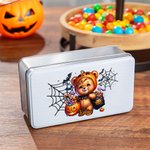 Personalisierte Aquarell Kürbis Tier Fledermaus Lebensmittelqualität Metall Süßigkeiten Schokolade Dose mit Namen Halloween Geschenk für Kinder