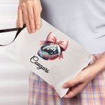 Bolsa de maquillaje personalizada con nombre de pelota de fútbol tenis discoteca con pulsera Accesorios de viaje Regalo para mujer Amante de los depor