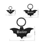 Personalisiertes Gothic Haustier Acryl-Namensschild in Form von Fledermaus Sarg Hund Katze ID-Anhänger 2er Set Halloween-Kostüm Accessoires