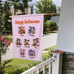 Personalised Watercolor Pumpkin Animal Garden Flag with Name Text Yard Garden Decor Halloween Gift for Family