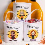Panier de bonbons d'Halloween personnalisé avec nom Chauves-souris Vampire Seau de bonbons d'Halloween Cadeau d'Halloween pour enfants
