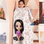 Personalized Cute Floral Cartoon Character Soft Throw Blanket with Multiple Names Home Decor Birthday Christmas Gift for Kids Family