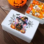 Personalisierte Aquarell Kürbis Tier Fledermaus Lebensmittelqualität Metall Süßigkeiten Schokolade Dose mit Namen Halloween Geschenk für Kinder