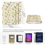 Personalised Handmade Daisy Floral Book Sleeve Book Cover Protector with Name Birthday Back to School Gift for Book Lovers Bookworm