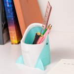 Personalisierte 3D gedruckt Hai Bleistifthalter mit Namen Desk Decor große Kapazität Home Organizer Geschenk für Hai-Liebhaber