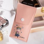 Sac de Pinceaux de Maquillage en Cuir Papillon Personnalisé avec Nom 8 Pinceaux de Maquillage Voyage Essentiels Anniversaire Retraite Cadeau pour Gran