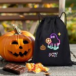 Sac à cordon personnalisé avec nom pour la fête d'Halloween Cadeau d'Halloween pour les enfants