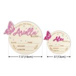 Personalizado 3D Mariposa de Madera Anuncio de Nacimiento Signo Foto Prop con Estadísticas y Nombre Grabado Baby Shower Cumpleaños Regalo para Recién 