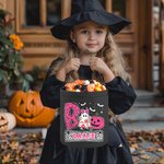 Personalisierte Kürbis Geist Fledermaus Süßigkeiten Korb mit Namen lustig Halloween Geschenk für Jungen Mädchen