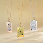 Gepersonaliseerde speciale datum kalender hanger ketting met geboortesteen en gegraveerde tekst familie sieraden verjaardag verjaardag kerstcadeau voo