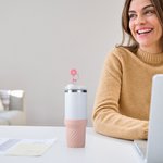 Personalized Multicolor Protective Silicone Bottom Boot & Daisy Straw Cover with Initial for Stanley Tumbler Accessory Birthday Gift for Friend