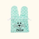 Personalized Easter Bunny Ear Drawstring Velvet Treat Bag with Embroidered Names for Kids | Callie