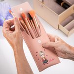 Sac de Pinceaux de Maquillage en Cuir Papillon Personnalisé avec Nom 8 Pinceaux de Maquillage Voyage Essentiels Anniversaire Retraite Cadeau pour Gran