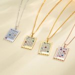 Gepersonaliseerde speciale datum kalender hanger ketting met geboortesteen en gegraveerde tekst familie sieraden verjaardag verjaardag kerstcadeau voo