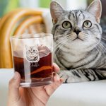 Personalisierte 1 - 4 Hund Katze Fotos 10oz Old Fashioned Rock Whiskey Glas Geburtstag Weihnachten Geschenk für Tierliebhaber