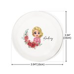 Personalizada Nacimiento Flor Corona Cartoon Personaje Baratija Joyería Plato con Nombre Cumpleaños Boda Navidad Regalo para Mujeres Chica