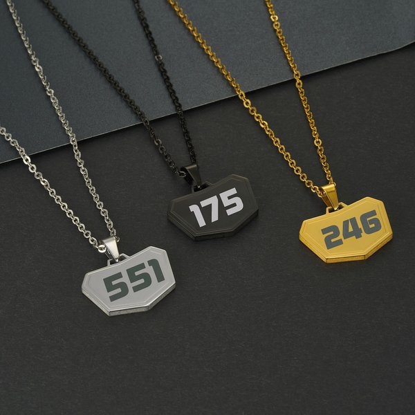 Personalized Stylish Laser Engraved Motocross Number Necklace Birthday Valentine's Day Gift for Off-road Vehicle Lovers