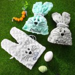 Personalized Easter Bunny Ear Drawstring Velvet Treat Bag with Embroidered Names for Kids | Callie