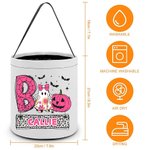 Personalisierte Kürbis Geist Fledermaus Süßigkeiten Korb mit Namen lustig Halloween Geschenk für Jungen Mädchen