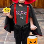 Personalised Cute Neon Ghost Pumpkin 100% Cotton Kid T-shirt with Name Multicolor Available Holiday Party Halloween Gift for Boys Girls