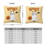 Personalised Cartoon Booey Ghost Dog Throw Pillow Cover with Name Cute Festival Home Decor Halloween Gift for Family Boys Girls