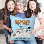 Personalised Cartoon Booey Ghost Dog Throw Pillow Cover with Name Cute Festival Home Decor Halloween Gift for Family Boys Girls