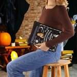 Gepersonaliseerd Gotisch Heks Ouija Bord Waterdichte Boekomslag met Ritssluiting en Zakje Halloween Verjaardagsgeschenk voor Leraar Boekenwurm Ouija L