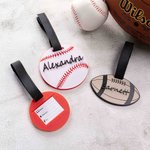 Personalized 3D Printed Softball Basketball Sports Luggage Bag Tag with Name Birthday Match Day Gift for Players Coaches Ball Sports Lovers