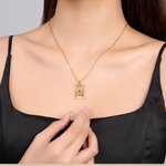 Gepersonaliseerde speciale datum kalender hanger ketting met geboortesteen en gegraveerde tekst familie sieraden verjaardag verjaardag kerstcadeau voo