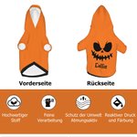 Personalisierter Hund Welpe Hoodie mit Kürbisgesicht Namen Kapuzenpulli Weich Warm Geburtstag Halloween Kostüm Geschenk für Tierliebhaber Tierbesitzer