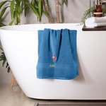Personalized Embroidered Birth Flower Soft 100% Cotton Face Towel Bath Towel with Name Birthday Housewarming Gift for Family Friends