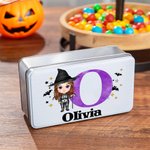 Personalized Halloween Costumes Cartoon Character Name Tin for Candy Chocolate Halloween Gift for Kids
