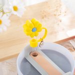 Personalized Multicolor Protective Silicone Bottom Boot & Daisy Straw Cover with Initial for Stanley Tumbler Accessory Birthday Gift for Friend