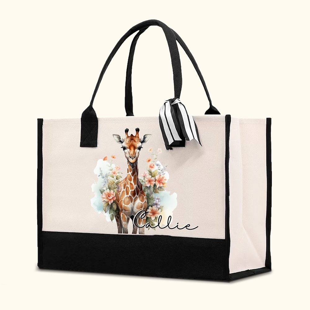 Sac en toile avec nom et ruban Anniversaire Accessoires de voyage Cadeau pour femmes