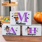Personalized Halloween Costumes Cartoon Character Name Tin for Candy Chocolate Halloween Gift for Kids