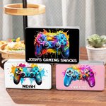 Personalised Splash-Ink Gamepad Design Biscuit Tin Storage Box with Name Birthday Gift for Kids Game Lover