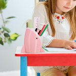 Personalisierte 3D gedruckt Hai Bleistifthalter mit Namen Desk Decor große Kapazität Home Organizer Geschenk für Hai-Liebhaber