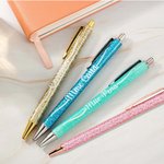 Stylos à Bille Pailletés Personnalisés avec Nom Lot de 2-15 Stylos Rétractables Cadeau Anniversaire Mariage pour Amie Mariée