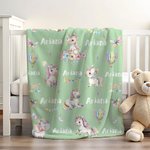 Couverture Douce Personnalisée avec Nom et Motif de Licorne Papillon Arc-en-ciel Cadeau Anniversaire Noël pour Filles