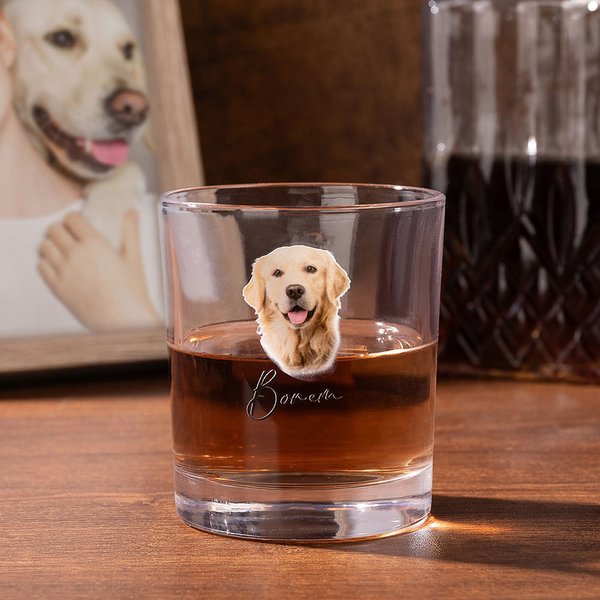 Personalisierte 1 - 4 Hund Katze Fotos 10oz Old Fashioned Rock Whiskey Glas Geburtstag Weihnachten Geschenk für Tierliebhaber