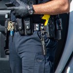 Personalised USA Flag Blue Red Green Line Keychain with Embroidered Name Birthday Christmas Gift for Police Firefighter Military