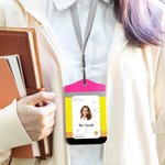 Personalized Rainbow Crayon Pencil Teacher Badge ID Holder with Name Detachable Lanyard Back to School Appreciation Gift for Teacher