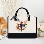 Personalised Watercolor Ballerina Street Dancer Large Canvas Tote Bag with Name Daily Training Essentials Birthday Gift for Dancer Women