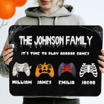 Alfombrilla Gamepad Calabaza Vampiro Zombie Esqueleto Personalizada con Nombre Antideslizante Decoración del Hogar Halloween Regalo de Otoño para la F