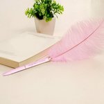 Set de 2 Bolígrafos de Pluma de Avestruz Personalizados con Texto Grabado Regalo de Cumpleaños Clásico Estilo Mágico para los Amantes de la Escritura