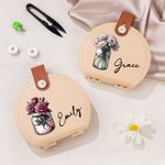 Personalized Portable Birth Flower Bouquet Sewing Kit Set Storage Box with Name Stitching Tools Supplies Gift for Tailor Sewing Enthusiast