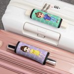 Personalised Cute Cartoon Character Set of 2 Luggage Handle Wraps with Name and Contact Card Travel Accessories Christmas Gift for Family Kids