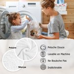 Couverture Multicolore Personnalisée avec Nom et Photo du Chien Chat Motif Os Pattes Cadeau d'Anniversaire pour les Amoureux des Animaux